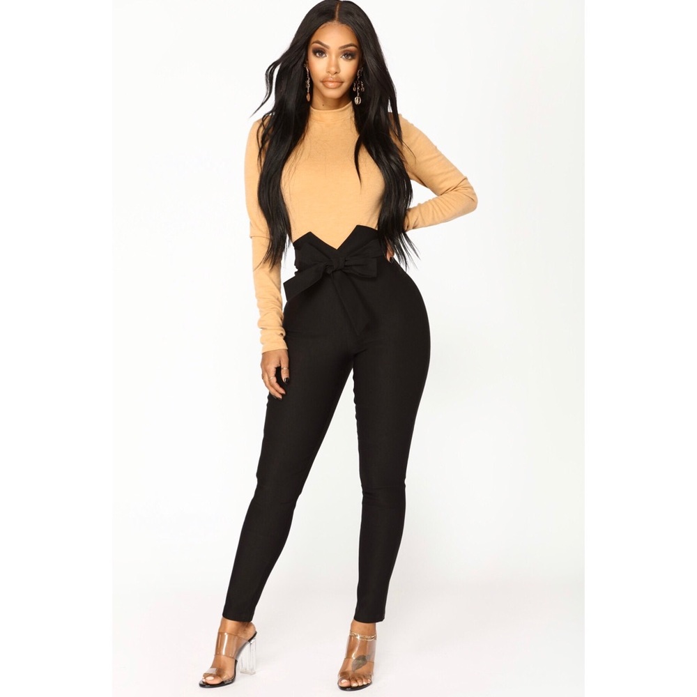 Fashion Nova Knot Your Girl Pants - Black